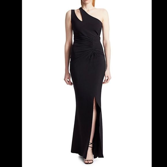 New Chiara Boni La Petite Robe Contanza One-Shoulder Ruched Gown $995 - Picture 2 of 10